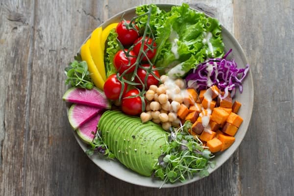 Fresh vegetables and healthy food for athletes